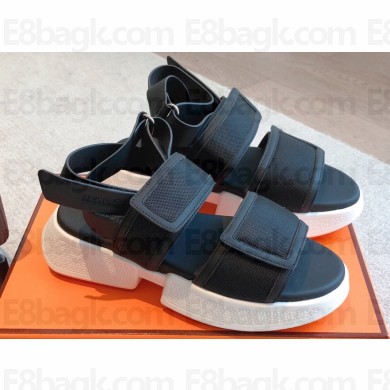 Hermes Geek Women/Men Sandals in stitched mesh and calfskin 07 2023