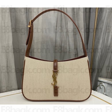 Saint Laurent le 5 à 7 hobo bag in canvas and leather 657228