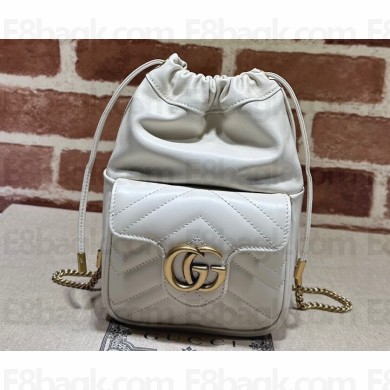Gucci GG Marmont mini bucket bag 746433 White 2023