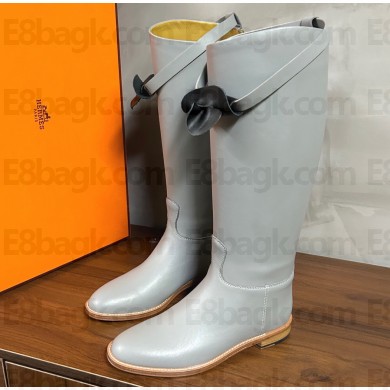 Hermes Jumping boots in Box calfskin Gray 2023