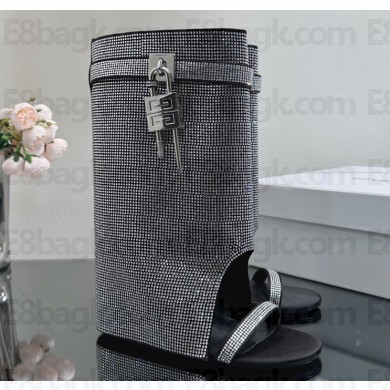 Givenchy Heel 9cm Shark Lock sandals in satin with strass 2023