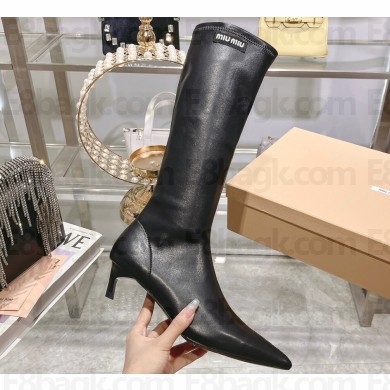 Miu Miu Heel 4cm Stretch leather boots Black 2023