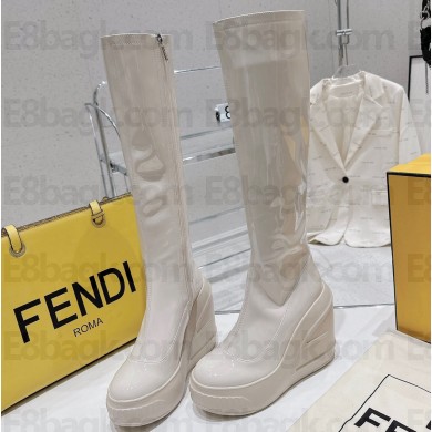 Fendi patent leather Fashion Show boots White 2023