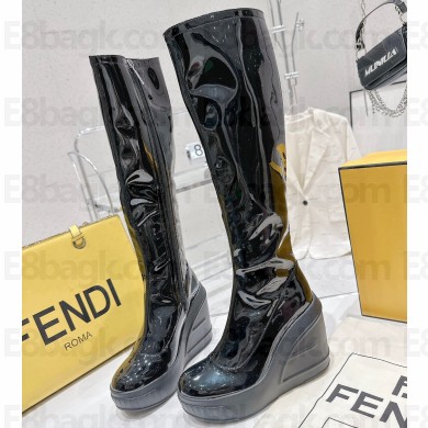 Fendi patent leather Fashion Show boots Black 2023
