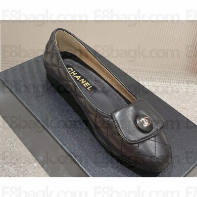 Chanel Quilting Lambskin Ballet flats G45047 Black 02 2023