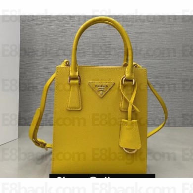 Prada Saffiano leather handbag 1BA358 Yellow 2023