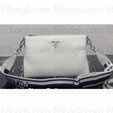 Prada Leather shoulder bag 1BH050 White 2023