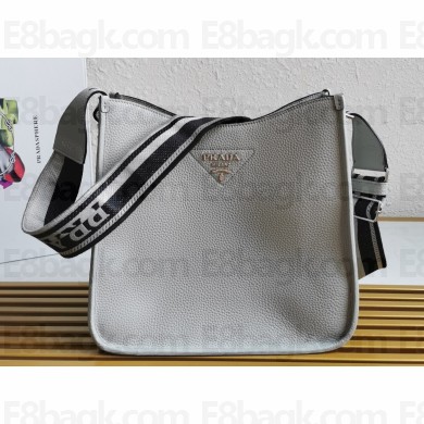 Prada Leather hobo bag 1BC073 Pale Blue 2023