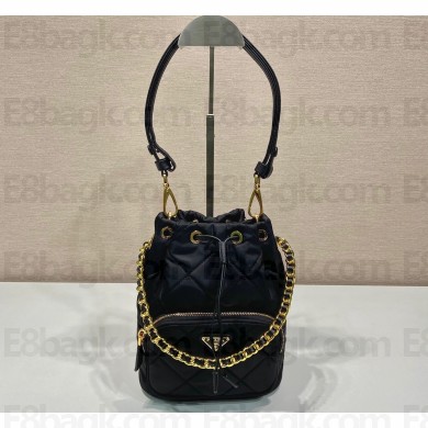 Prada Re-Edition 1995 Chaîne Re-Nylon shoulder bag 1BH038 Black 2023