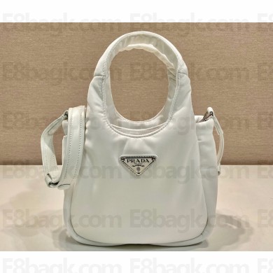 Prada Small padded Re-Nylon tote bag 1BA359 White 2023