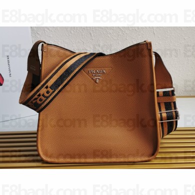 Prada Leather hobo bag 1BC073 Brown 2023