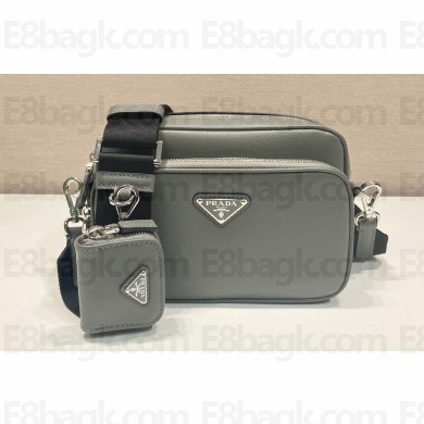 Prada Saffiano leather shoulder bag 2VH170 Gray