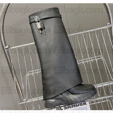 Givenchy Shark Lock Biker boots in grained leather Black 2023