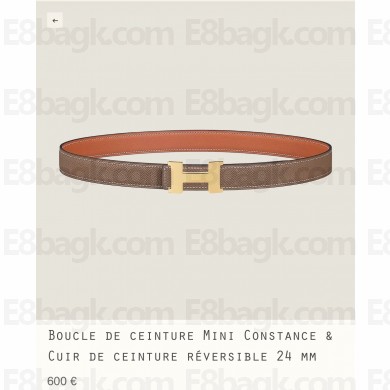 Hermes Mini Constance belt buckle & Reversible leather strap 24 mm 09 2023
