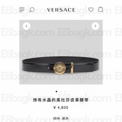 Versace Black & Gold crystal Medusa Belt 4 cm 2023
