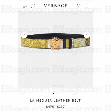 Versace Reversible Barocco Medusa Leather Belt 4 cm White/Black/Yellow 2023