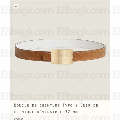 Hermes Typo belt buckle & Reversible leather strap 32 mm 11 2023