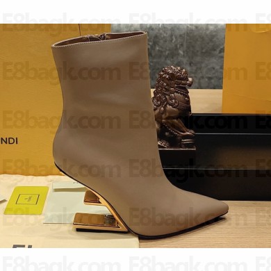 Fendi Heel 9cm First nappa leather high-heeled Ankle boots Camel 2023