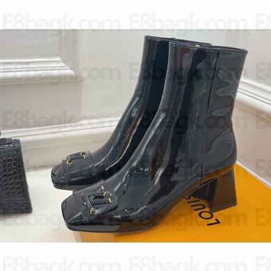 Louis Vuitton Heel 5.5cm Shake Ankle Boots Patent Black 2023