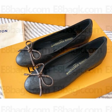 Louis Vuitton Monogram-embossed calf leather Nina Flat Ballerinas Black 2023