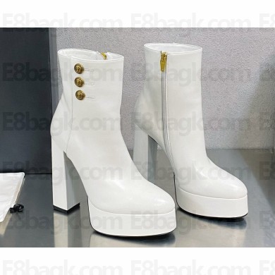 Balmain Heel 13.5cm platform 3.5cm Brune leather ankle boots White 2023