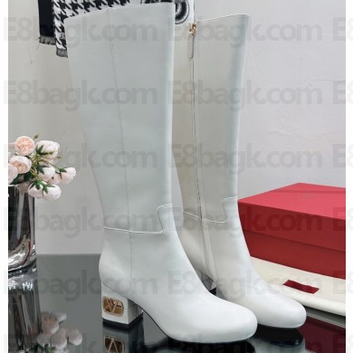 Valentino Heritage Boots In Calfskin Leather White 2023