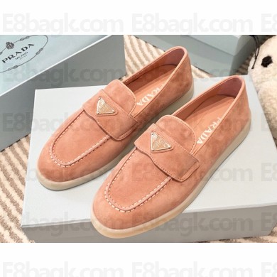 Prada Suede leather Women/Men loafers Pink 2023
