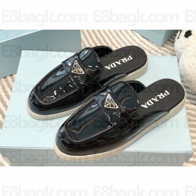 Prada Patent leather Women/Men sabots Black 2023