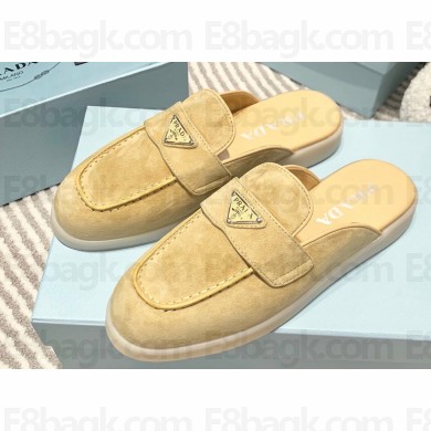 Prada Suede leather Women/Men sabots Ecru Beige 2023