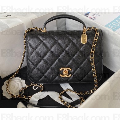 Chanel Small Flap Bag with Top Handle AS4286 Black 2023