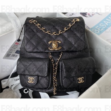 Chanel Grained Calfskin Backpack Bag AS3860 Black 2023