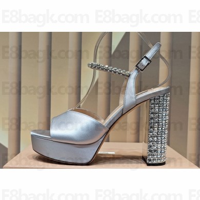 Miu Miu Heel 12.5cm platform 2.5cm Satin sandals with crystals 05 2023