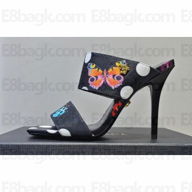 Versace High Heel 10cm Mules Butterflies Canvas 2023