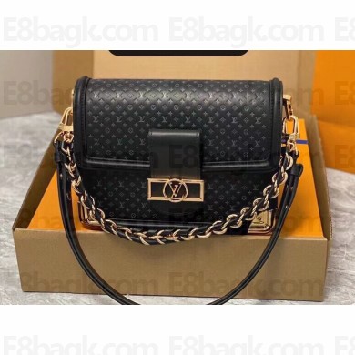 Louis Vuitton Calfskin Mini Dauphine Bag M22597 Black 2023
