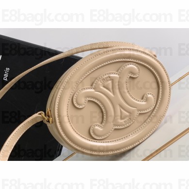 Celine CROSSBODY OVAL PURSE cuir triomphe in SMOOTH CALFSKIN 101703 Beige