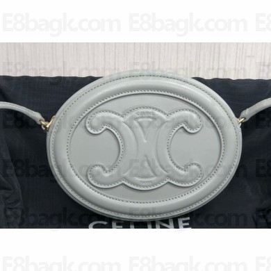 Celine CROSSBODY OVAL PURSE cuir triomphe in SMOOTH CALFSKIN 101703 Gray
