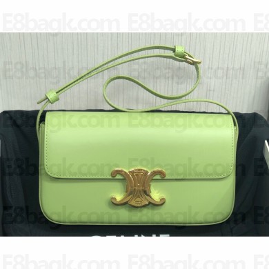 Celine SHOULDER BAG triomphe in Shiny calfskin 194143 Light Green