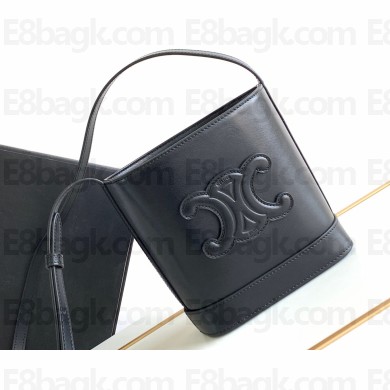 Celine MINI BUCKET CUIR TRIOMPHE Bag in SMOOTH CALFSKIN 10L433 Black