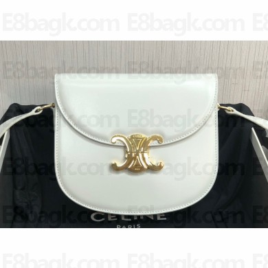 Celine BESACE CLEA BAG in Shiny calfskin 110413 White