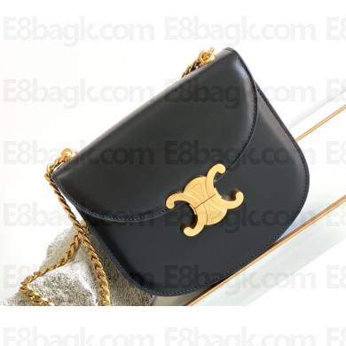 Celine CHAIN BESACE CLEA BAG in Shiny calfskin 110413 Black/Gold