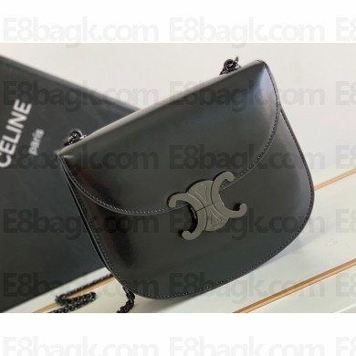 Celine CHAIN BESACE CLEA BAG in Shiny calfskin 110413 Black