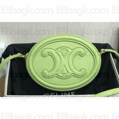 Celine OVAL BAG CUIR TRIOMPHE in SMOOTH CALFSKIN 198603 Light Green