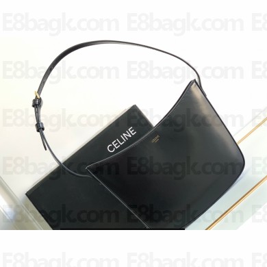 Celine Medium Celine Croque Bag in SHINY CALFSKIN 112273 Black