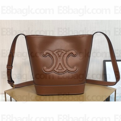 Celine SMALL BUCKET CUIR TRIOMPHE Bag in SMOOTH CALFSKIN 198243 Brown