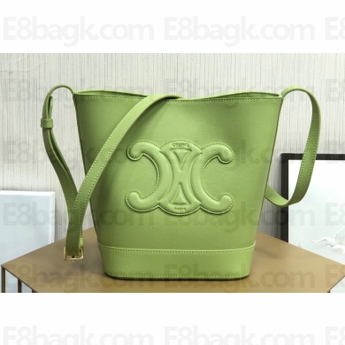 Celine SMALL BUCKET CUIR TRIOMPHE Bag in SMOOTH CALFSKIN 198243 Green