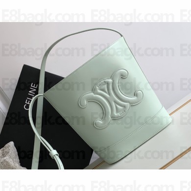 Celine SMALL BUCKET CUIR TRIOMPHE Bag in SMOOTH CALFSKIN 198243 Jade