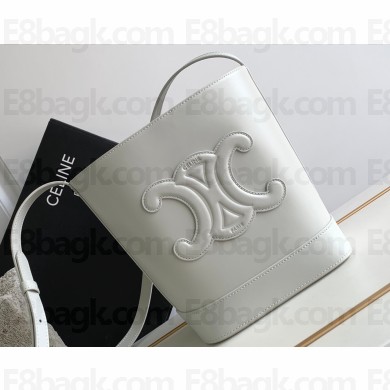 Celine SMALL BUCKET CUIR TRIOMPHE Bag in SMOOTH CALFSKIN 198243 Chalk