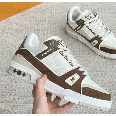 Louis Vuitton Men's LV Trainer Sneakers Top Quality Brown 2023
