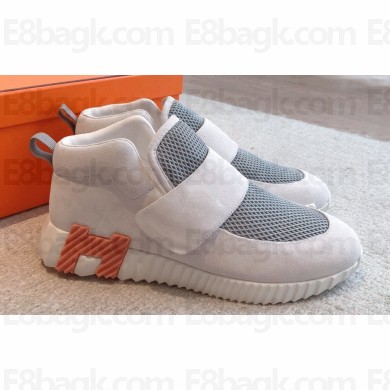 Hermes H Women/Men Sneakers in stretch canvas and calfskin 01 2023