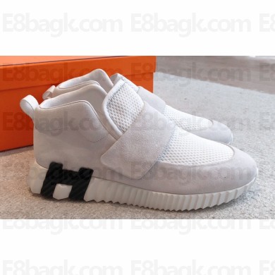Hermes H Women/Men Sneakers in stretch canvas and calfskin 05 2023